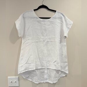 🔥Terzo Millennio White Linen Women's Top Sz S Like New🔥